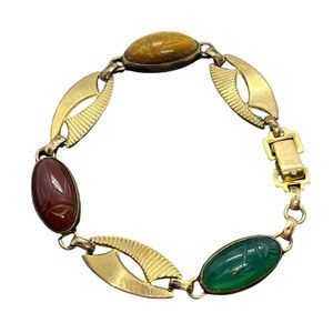 Scarab beetle bracelet 12k gold filled “GMS” vintage
